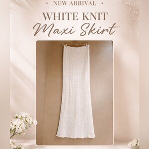 Willow and Wind Crochet Maxi Skirt with side slit and shorter slip underneath